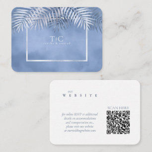Carte D'accompagnement Lush Palm Leaf Mariage Website Windsor Blue ID956