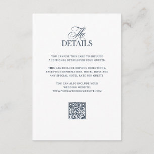 Carte D'accompagnement Luxe Bleu Nuit Détails pour les invités de maria