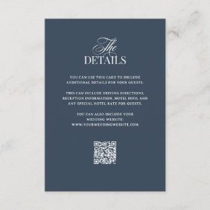 Carte D'accompagnement Luxe Bleu Nuit Détails pour les invités de maria