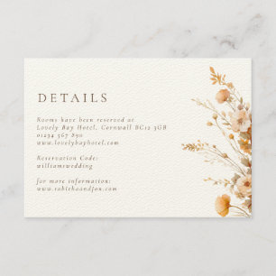 Carte D'accompagnement Luxe Brown & Tan Fleur sauvage Mariage
