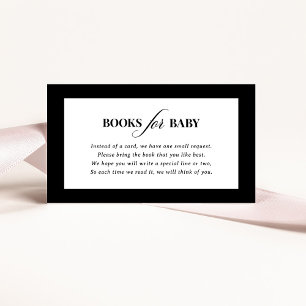 Carte D'accompagnement Luxe classique   Livres en noir et blanc pour bébé