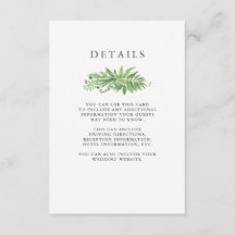 Luxe Feuille Green Botanical Mariage Détails du cl