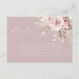 Carte D'accompagnement Luxe Fleurs Roussées Détails de mariage élégant