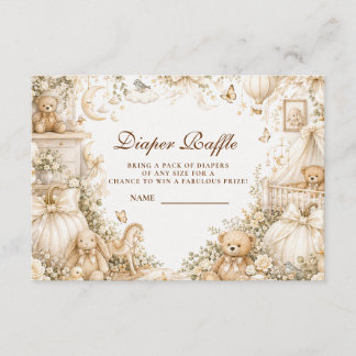 Carte D'accompagnement Luxury White Pumpkin Diaper Raffle