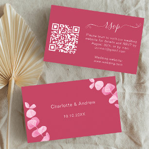 Carte D'accompagnement Magenta mariage site de réponse QR code RSVP