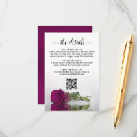 Magenta Rose Elegant Wedding Details QR Code