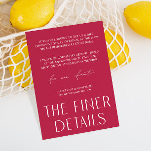 Carte D'accompagnement Magenta Simple Minimal Détails du Finer