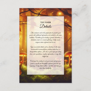 Carte D'accompagnement Magic Amber Forest Fairytale Mariage