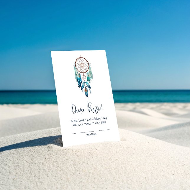 Carte D'accompagnement Magic Aquamarine Dreamcatcher Déchets Raffle (Magic Aquamarine Dreamcatcher Diaper Raffle Enclosure Card)