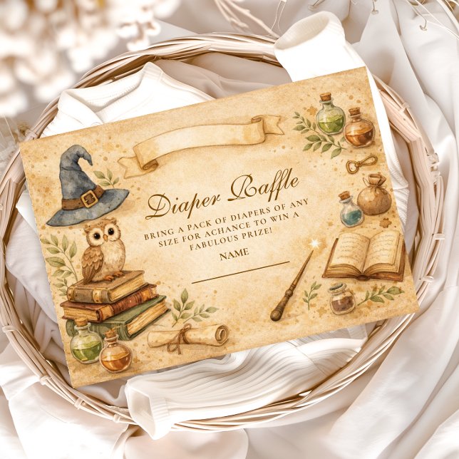 Carte D'accompagnement Magical Spellbook Wizard Diapper Raffle (Créateur téléchargé)