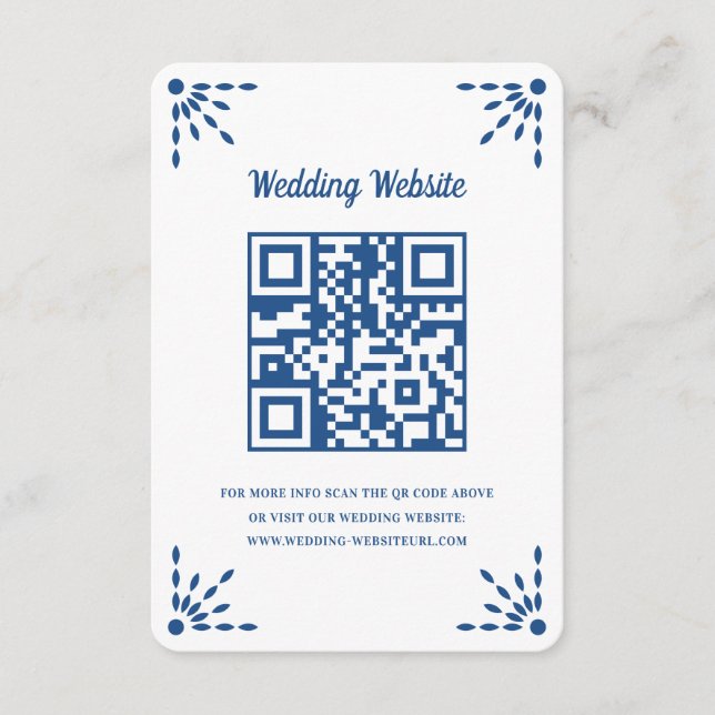 Carte D'accompagnement Magnifique Blue Papel Picado Mariage QR Code (Devant)