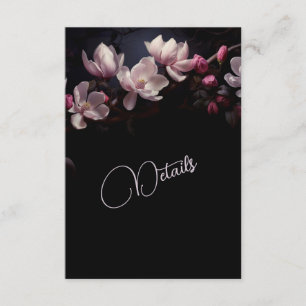 Carte D'accompagnement Magolia Fleur 3D Détails Floraux Noirs