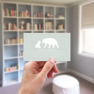 Carte D'accompagnement Mama Et Baby shower Livre d'Ours Polaire Demande B