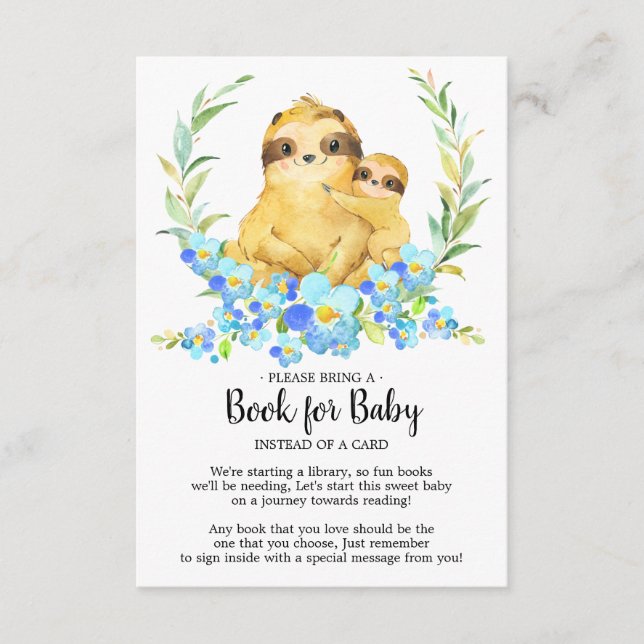 Carte D'accompagnement Maman & Baby Sloth Shower Book for Baby Card (Devant)