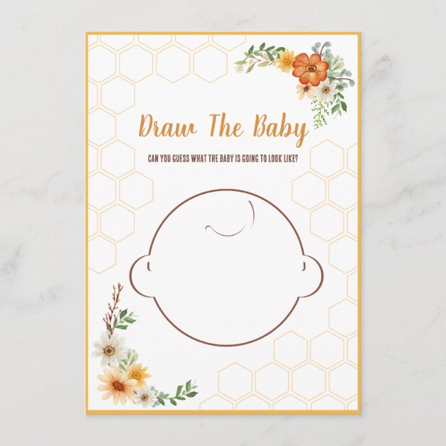 Carte D'accompagnement Maman to Bee Baby shower Jeu Dessiner le bébé (Devant)