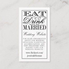 Carte D'accompagnement Mangez, buvez et soyez mariés Mariage noir/blanc m