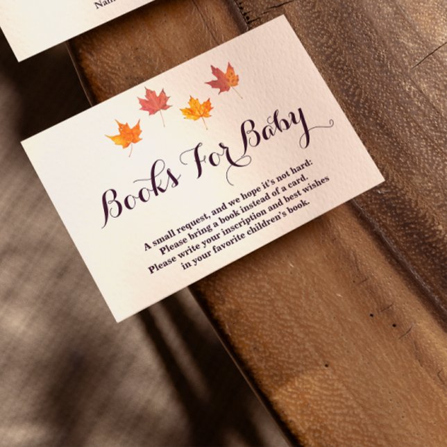 Carte D'accompagnement Maple Feuille Fall Baby showers Livres Pour Bébé (Créateur téléchargé)
