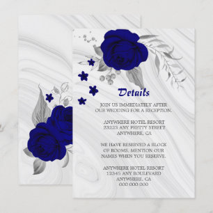 Carte D'accompagnement marbre gris gris gris bleu royal détails