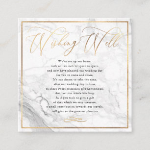 Carte D'accompagnement Marbre Wishing Well, Calligraphie Faux Gold