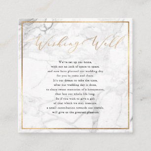 Carte D'accompagnement Marbre Wishing Well, Calligraphie Faux Gold