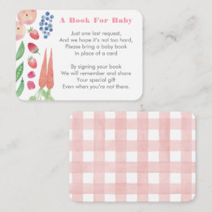 Carte D'accompagnement Marché fermier Baby Shower "Apportez un livre" pou