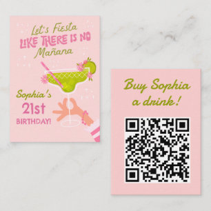 Carte D'accompagnement Margarita Fiesta Anniversaire Acheter Un Verre Cod