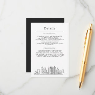 Carte D'accompagnement Mariage à Atlanta Détails pour les invités