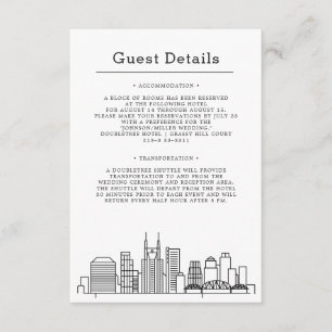 Carte D'accompagnement Mariage à Nashville   Informations pour les invité
