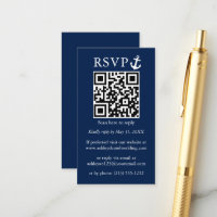 Mariage Ancre marine bleu QR RSVP