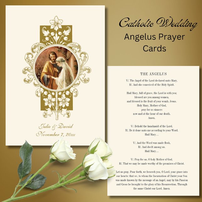 Carte D'accompagnement Mariage Angelus Prière Betrothal Vierge Marie (Créateur téléchargé)