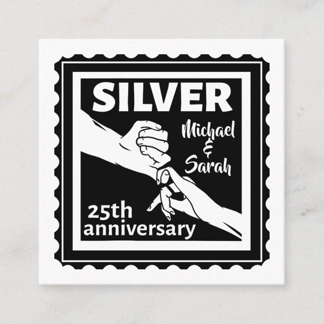 Carte D'accompagnement Mariage anniversaire 25 ans argent (Devant)