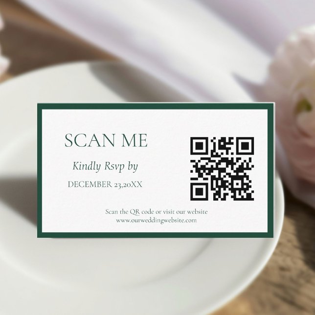 Carte D'accompagnement Mariage au monogramme de crête botanique vert émer (Créateur téléchargé)