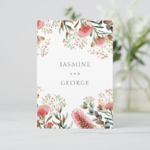 Carte D'accompagnement Mariage aux fleurs sauvages australiennes