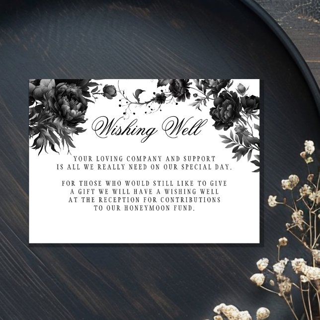 Carte D'accompagnement Mariage blanc gothique classique désirant bien (Créateur téléchargé)