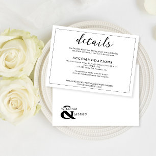 Carte D'accompagnement Mariage blanc minimaliste moderne