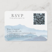 Mariage bleu aquarelle RSVP en ligne QR Code