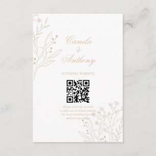 Carte D'accompagnement Mariage Boho Floral Corner beige