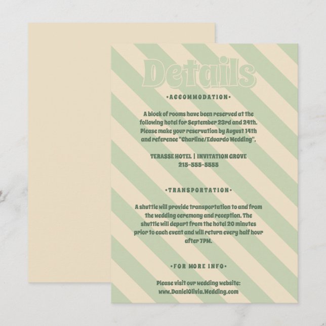 Carte D'accompagnement Mariage Boho Super coloré rétro (Devant / Derrière)