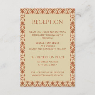 Carte D'accompagnement Mariage Boho Vintage Terracotta