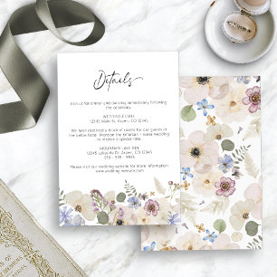 Carte D'accompagnement Mariage botanique floral moderne