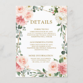 Carte D'accompagnement Mariage botanique géométrique rose pâle