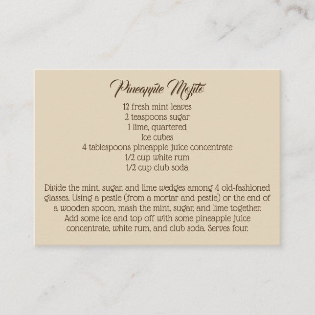 Carte D'accompagnement Mariage campagnard Dandelion Signature Boisson Rec (Devant)