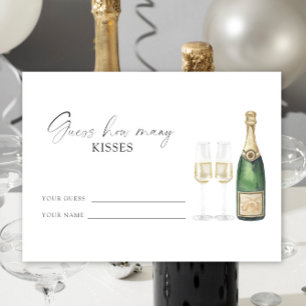Carte D'accompagnement Mariage champagnisé - devinez combien de baisers