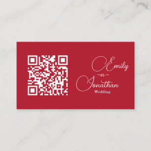 Carte D'accompagnement Mariage Chic Éditorial Rouge Profond Format Compac