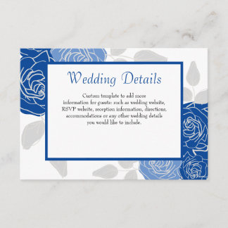 Carte D'accompagnement Mariage Chic Simple Rose Stylée Fleur Bleue