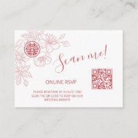 Mariage chinois rose vif QR Code RSVP en ligne