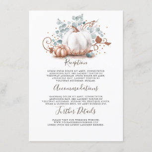Carte D'accompagnement Mariage Citrouille rose or Informations sur le 