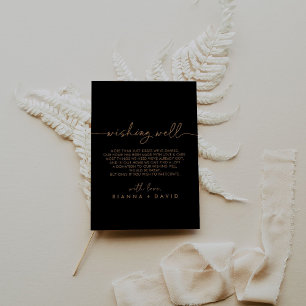 Carte D'accompagnement Mariage classique Black Gold Wishing well