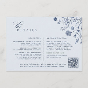Carte D'accompagnement Mariage Classique Victorien avec Code QR Français 
