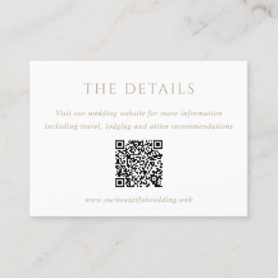 Carte D'accompagnement Mariage Code QR Moderne Classique Or Vintage
